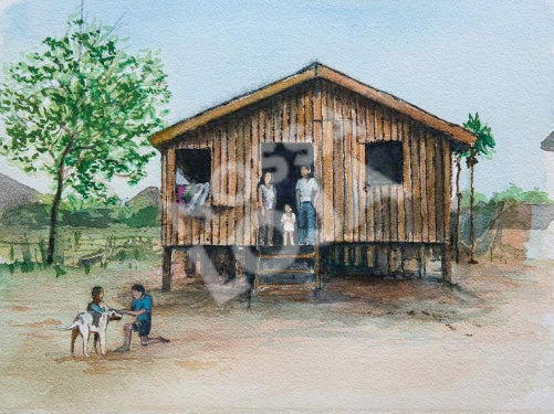 Gravura Seringal - Casa de Caboclo