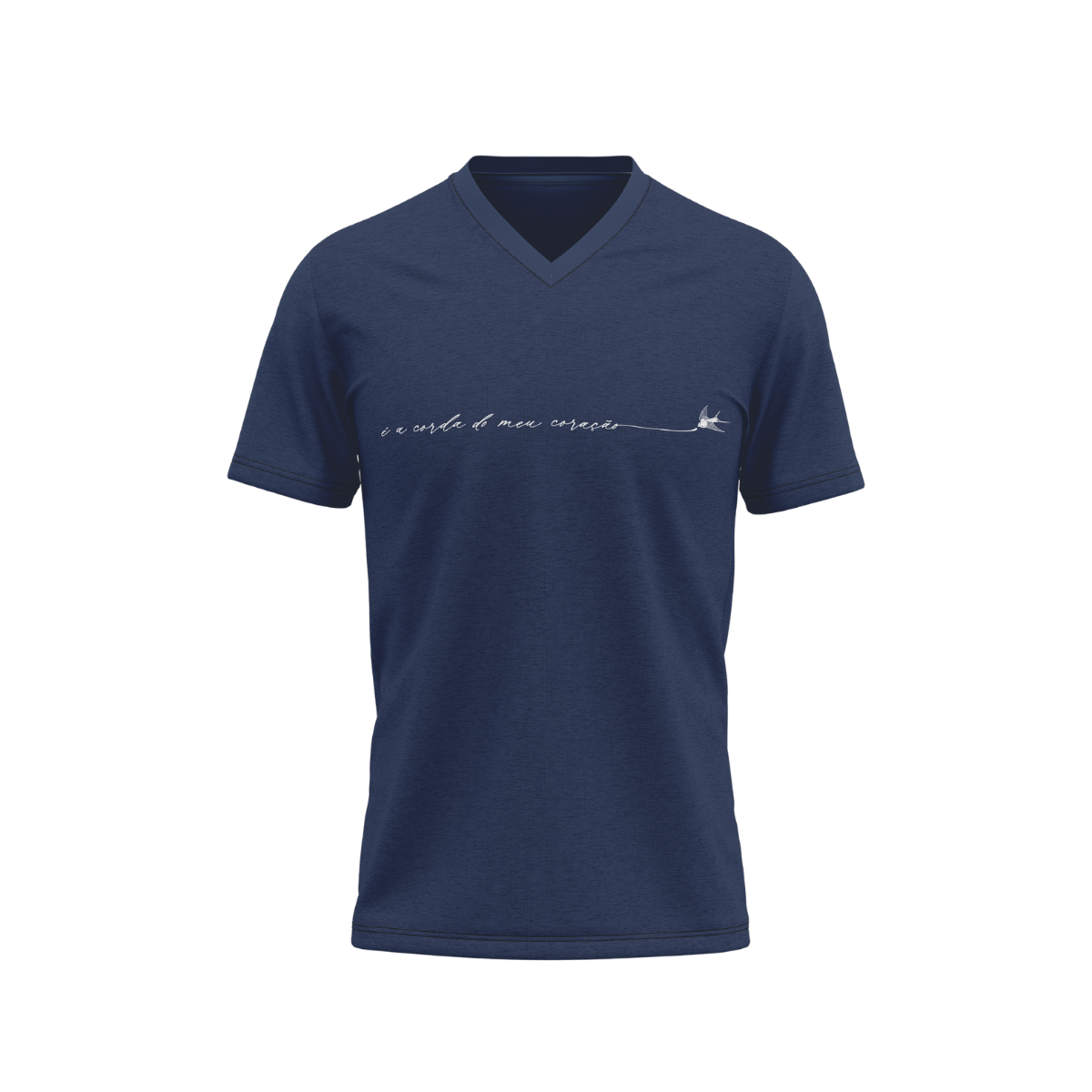 Camiseta A Corda do Meu Coração Azul Marinho